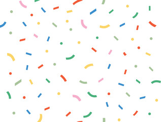 Colorful confetti falling on a white background celebration