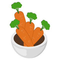 Illustration of Carrots in a Bowl