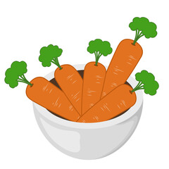 Illustration of Carrots in a Bowl