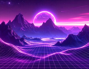 Retro futuristic landscape