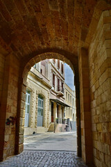 Sunny street in Valletta, Malta
