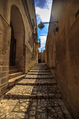 Sunny street in Valletta, Malta