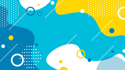 Abstract blue sky vector background with clouds and circles