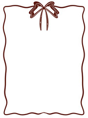 winter holiday border. Christmas and New year frame.  red bow