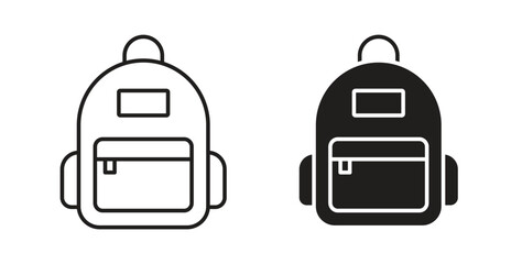 Backpack icon symbol. Vector EPS 10. line and glyph icon
