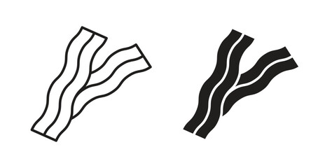 Bacon icon symbol. Vector EPS 10. line and glyph icon
