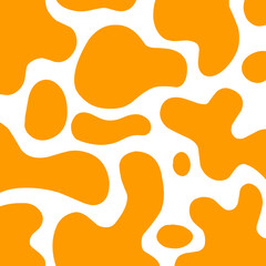  Abstract orange cheese blob Pattern isolated in white background 