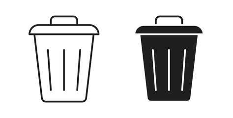 Bin icon symbol. Vector EPS 10. line and glyph icon