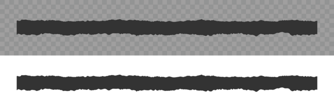 Torn or ripped paper sheet. Set of ripped paper, jagged rectangle, torn paper frames vector illustration. Set of black torn paper edge shapes on white background for design. Vector. Jagged rectangle.