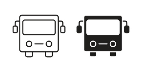 Bus icon symbol. Vector EPS 10. line and glyph icon
