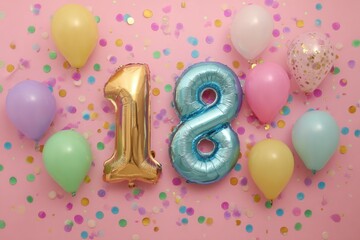 Colorful Celebration Setup for Eighteenth Birthday Party Festivity