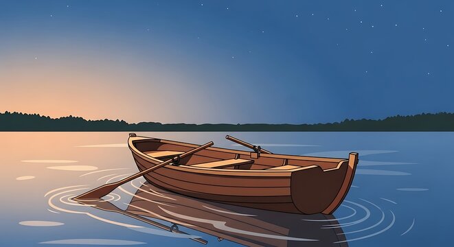 Rowboat at Sunset Lake.