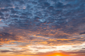 Fototapeta premium Beautiful cloud formation on the sunset sky.