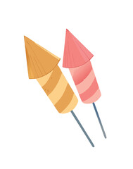 colorful Rocket on white background