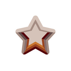 Obraz premium Stylized five-point star symbol in muted earth tones 3d render