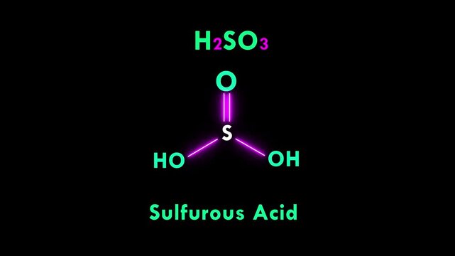 Sulfurous Acid molecular structure, Sulfurous acid is a weak acid. Sulfurous acid reacts with a base to produce a salt (sulfide) and water. Chemical structural formula of Sulfurous Acid. (H2SO3)