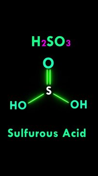 Sulfurous Acid molecular structure, Sulfurous acid is a weak acid. Sulfurous acid reacts with a base to produce a salt (sulfide) and water. Chemical structural formula of Sulfurous Acid. (H2SO3)