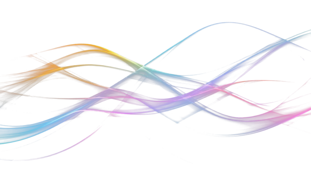 Pastel rainbow air wave on transparent background for overlay - Powered by Adobe