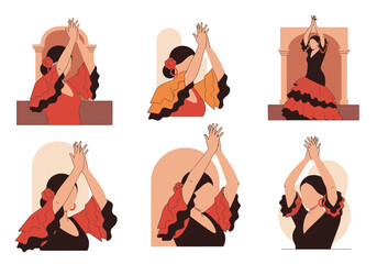 Women in traditional dresses clapping hands in performance.