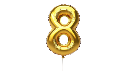 Number Eight Gold Balloon Party Celebration Birthday Decoration Anniversary