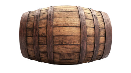 Wood Barrel Isolated Drink Storage Brown Wooden Container Aged Round Object Cask