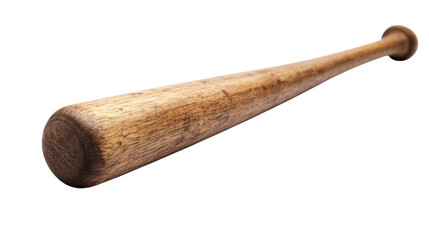 Wooden Baseball Bat Isolated Sport Equipment Game Tool Brown Bat For Hitting