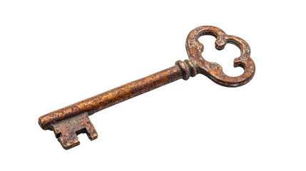 Antique Rusty Key Isolated Aged Metal Lock Opener Security Vintage Ancient Classic