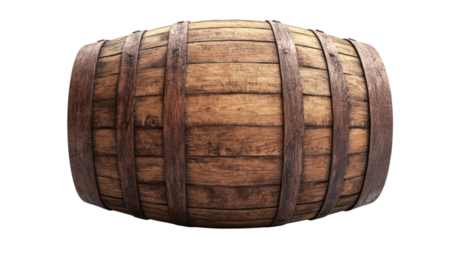 Wood Barrel Isolated Drink Storage Brown Wooden Container Aged Round Object Cask