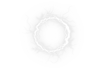 Abstract white glowing circular PNG overlay with intricate light patterns and soft edges, creating a mystical atmosphere for creative design projects and visual storytelling