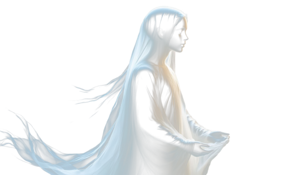 Translucent phantom hovering transparent PNG overlay effect