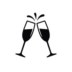 Champagne Glasses Toast Vector Illustration