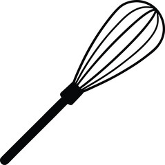 Kitchen whisk outline vector illustration