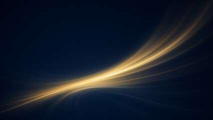 Elegant Golden Light Wave on Dark Abstract Background