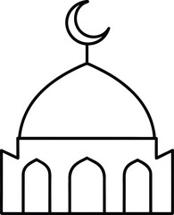 Mosque outline vector illustration design