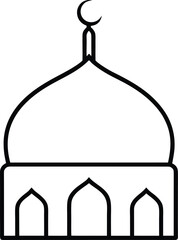 Mosque outline vector illustration design