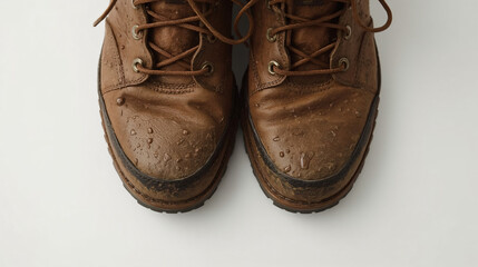 Muddy Leather Boots – Outdoor Adventure Concept