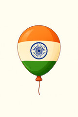 Balloon with Indian Flag &ndash; Ashoka Chakra Symbol of National Celebration Isolated on Transparent Background