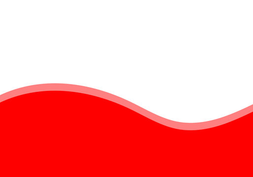 Red abstract wave border with smooth flowing curve design isolated on transparent background for banner, poster, and graphic layout decoration