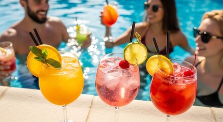 Poolside Cocktails with Summer Fun.