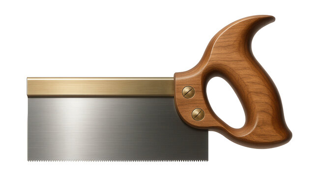 Compact dovetail saw with fine teeth, ideal for creating wooden joints in a workshop.