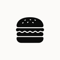 Burger Silhouette Vector Illustration