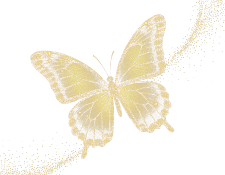Transparent Golden Butterfly PNG for Design Overlay - Powered by Adobe