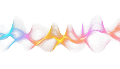 Semi-transparent sound wave rainbow for design overlay