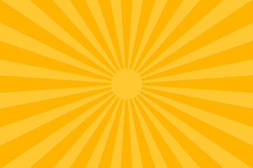 Vector background rays with retro orange and yellow colors. Sunburst background vector design. Cartoon background with retro rays. Sunburst pattern background.