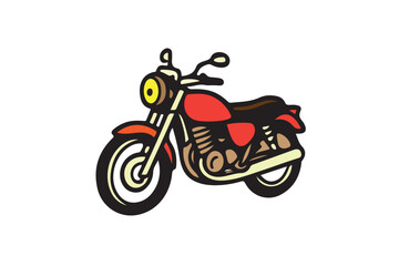 Motorbike Vector icon Illustration on White Background.