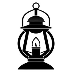 The Prairie Lantern vector clean black silhouette design white background