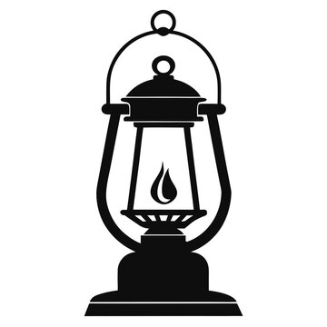 black lantern with flame clip art preview