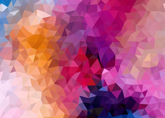 Naklejka premium Colorful abstract polygonal background created with a vibrant mosaic of triangular shapes, featuring a modern low poly geometric pattern