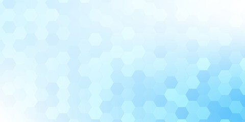 Abstract blue and white hexagon background. Futuristic digital hi-technology banner. Healthcare background. Vector