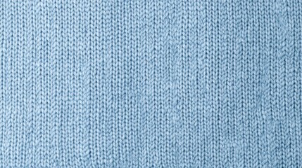 flat pastel blue knitted background with fine detailed pattern, smooth uniform surface, natural light, soft and clean premium texture